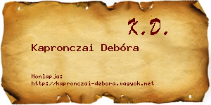 Kapronczai Debóra névjegykártya